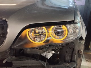 BMW X5 E53 замена линз на Aozoom K3 DK200, замена маркеров ангельских глаз, бронирование