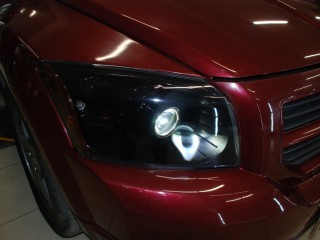 Dodge Caliber установка LED модулей и диодов, покраска масок фар