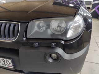 BMW X3 установка линз Aozoom Kamiso T9, глубокая полировка, бронирование фар полиуретановой плёнкой (1)