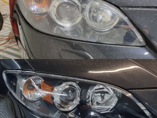 Mazda 3 глубокая полировка, бронирование фар, тонировка фонарей (1)