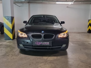 BMW 5 E61 установка светодиодных линз, замена стекол и бронирование фар (9)