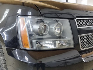 Chevrolet Tahoe покраска масок фар, установка Led ламп (3)