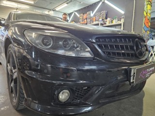 Mercedes-Benz W216 реставрация фар и покраска масок (6)