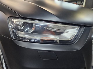 Audi Q3 замена линз на Biled Aozoom K3, анти-хром масок фар, бронирование (2)