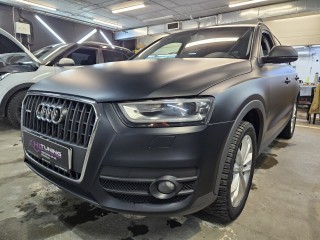 Audi Q3 замена линз на Biled Aozoom K3, анти-хром масок фар, бронирование (1)