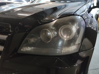 Mercedes-Benz GL164 замена линз на Aozoom K3 Dragon Knight 2022, глубокая полировка фар, оклейка (4)