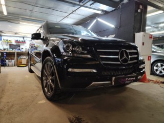 Mercedes-Benz GL164 замена линз на Aozoom K3 Dragon Knight 2022, глубокая полировка фар, оклейка (6)