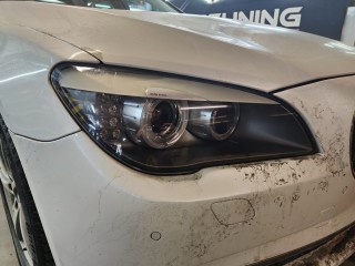 BMW 7 Series замена линз на Aozoom K3 Dragon Knight, замена ламп ангельских глаз (7)