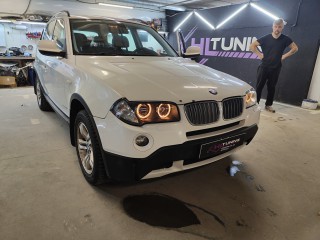 BMW X3 F25 замена линз на bi-led StatLight A6, ремонт и бронирование стёкол фар (17)