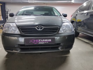 Toyota Corolla установка Bi-led линз Viper Rays, шлифовка и бронирование фар (1)
