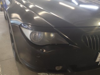 BMW 6 замена линз на Bi-led Viper Rays, шлифовка и бронирование фар, замена маркера Angel Eyes (0)
