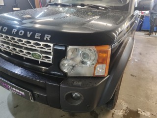 Land Rover Discovery замена линз на BiLed Viper Rays, новые стёкла и бронирование фар (4)