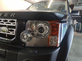 Land Rover Discovery замена линз на BiLed Viper Rays, новые стёкла и бронирование фар (9)