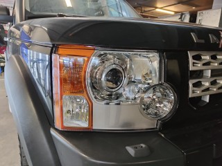 Land Rover Discovery замена линз на BiLed Viper Rays, новые стёкла и бронирование фар (8)