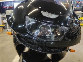 Kawasaki Ninja установка Bi-led Aozoom A3 Max в секцию отражателя (5)