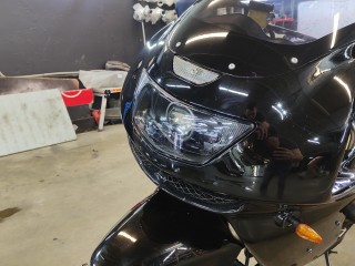 Kawasaki Ninja установка Bi-led Aozoom A3 Max в секцию отражателя (6)