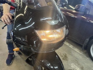 Kawasaki Ninja установка Bi-led Aozoom A3 Max в секцию отражателя (3)