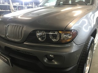 BMW X5 E53  замена линз на Aozoom A12, глубокая полировка фар, бронирование плёнкой (6)