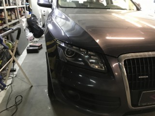 Audi Q5 замена линз на Aozoom A12, покраска масок фар (2)