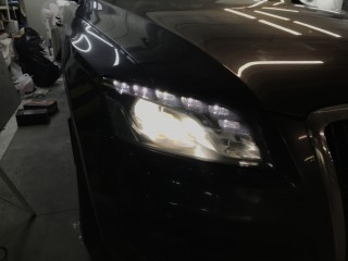 Audi Q5 замена линз на Aozoom A12, покраска масок фар (4)