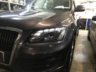 Audi Q5 замена линз на Aozoom A12, покраска масок фар (14)