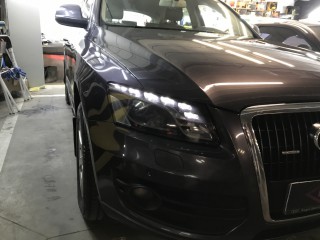 Audi Q5 замена линз на Aozoom A12, покраска масок фар (12)