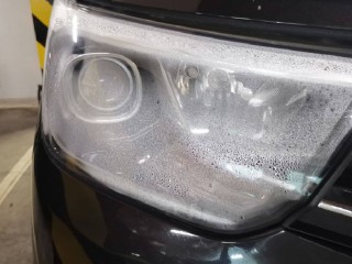 Hyundai Grand Starex установка LED линз, светодиодных ламп в ПТФ, покраска масок фар (2)